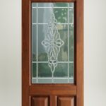 Wooden doors with glass