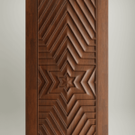 Wooden doors with minimalist design for modern house