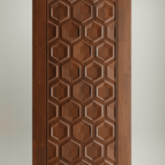 Wooden doors with minimalist design for modern house