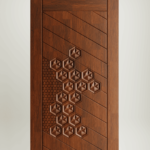 Wooden doors with minimalist design for modern house