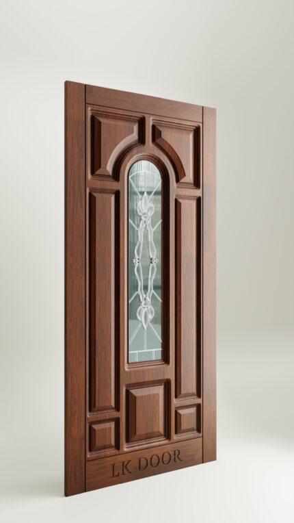 Wooden doors with glass