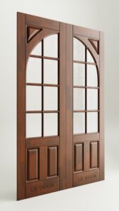 Glass Wooden door designs for homes