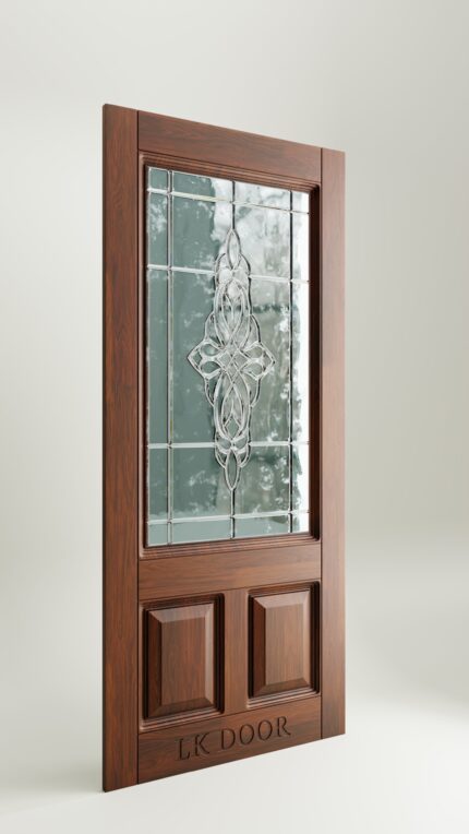 Wooden doors with glass