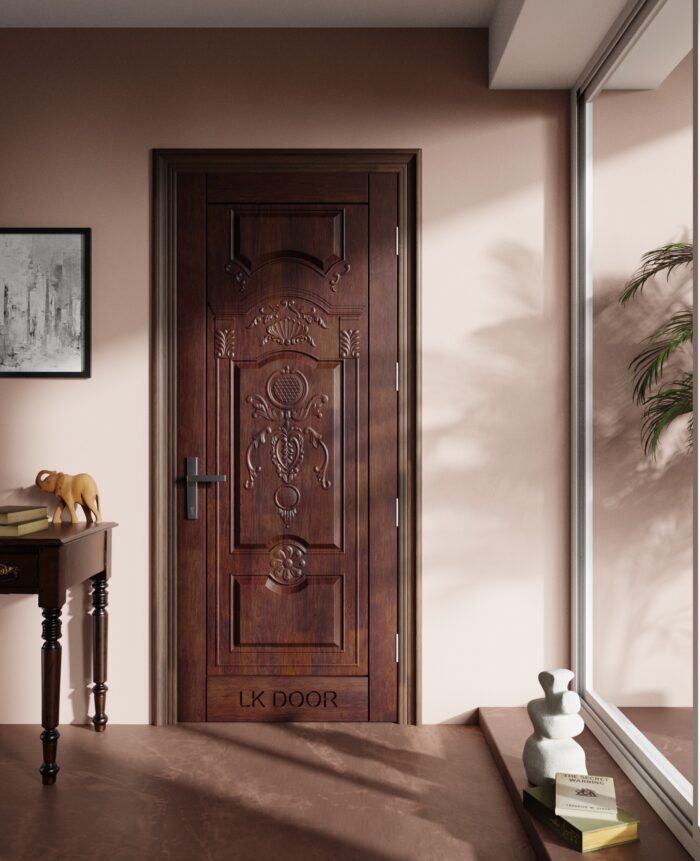 Wooden doors with rustic finish
