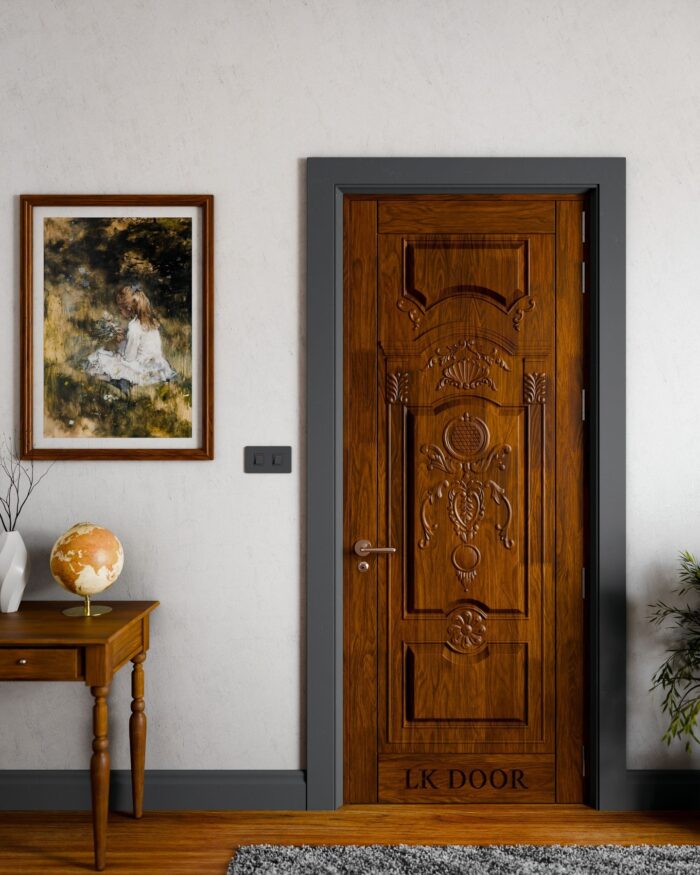 Wooden doors with rustic finish