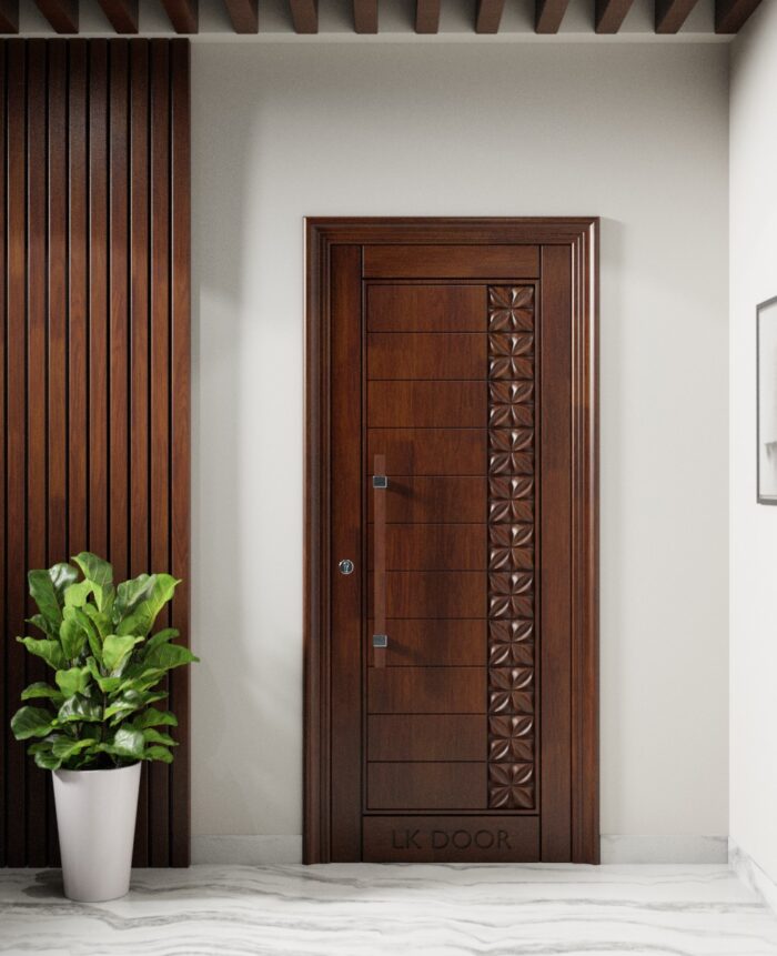 Wooden doors with rustic finish