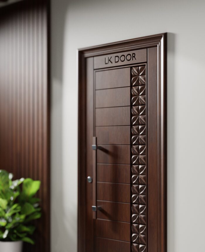 Wooden doors with rustic finish