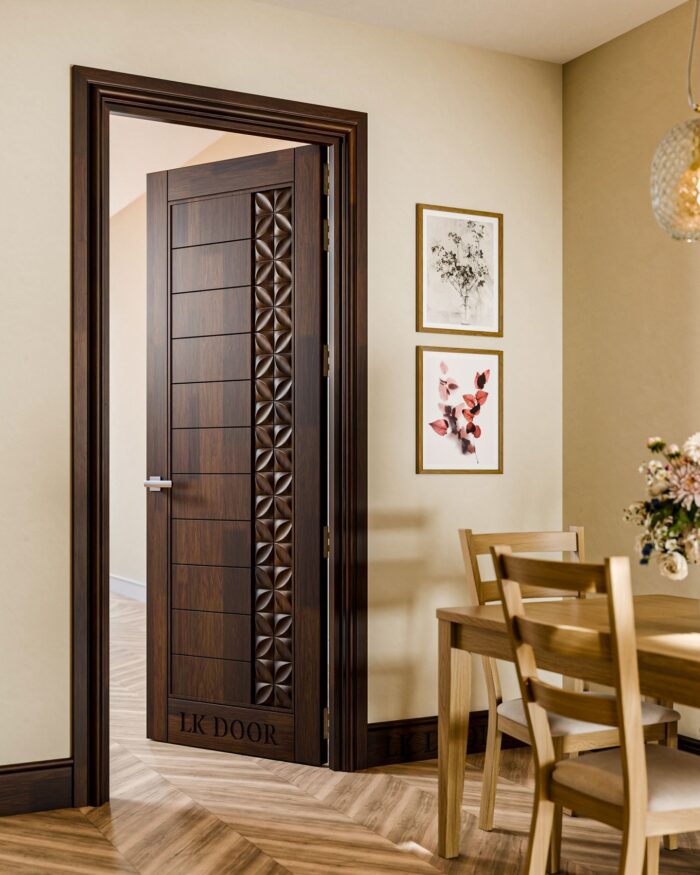 Wooden doors with rustic finish