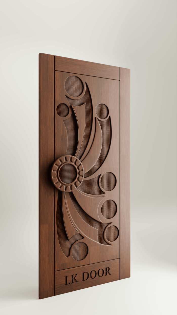 Wooden doors with minimalist design for modern house