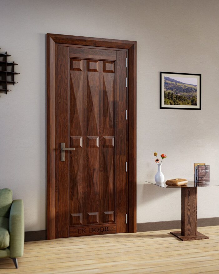 Wooden doors with minimalist design for modern house