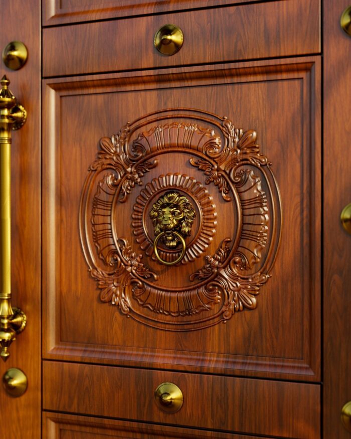 Wooden doors with minimalist design for modern house