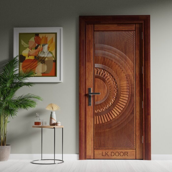 Wooden doors with minimalist design for modern house