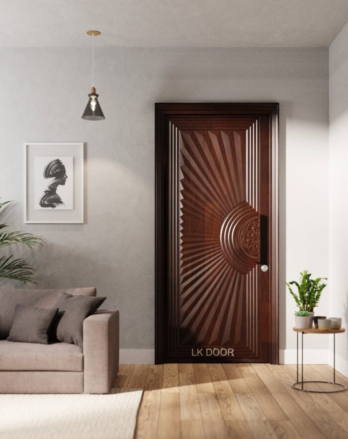 Wooden doors with minimalist design for modern house
