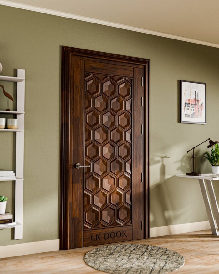Wooden doors with minimalist design for modern house