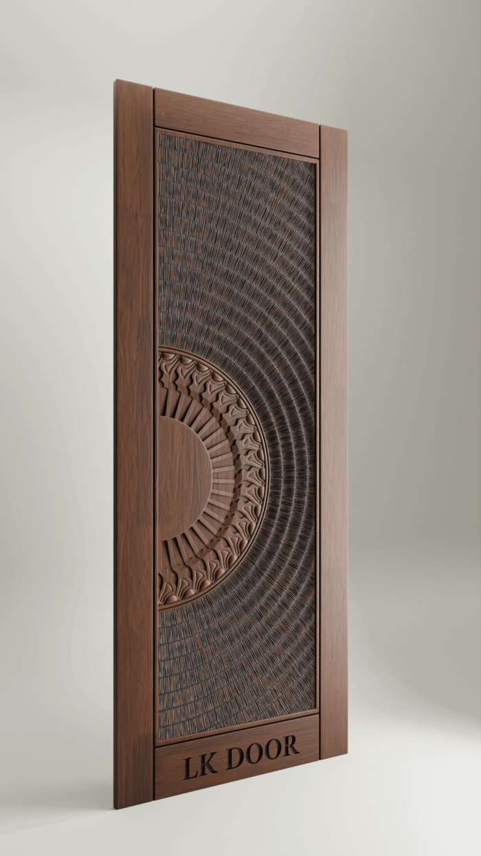 Wooden doors with minimalist design for modern house