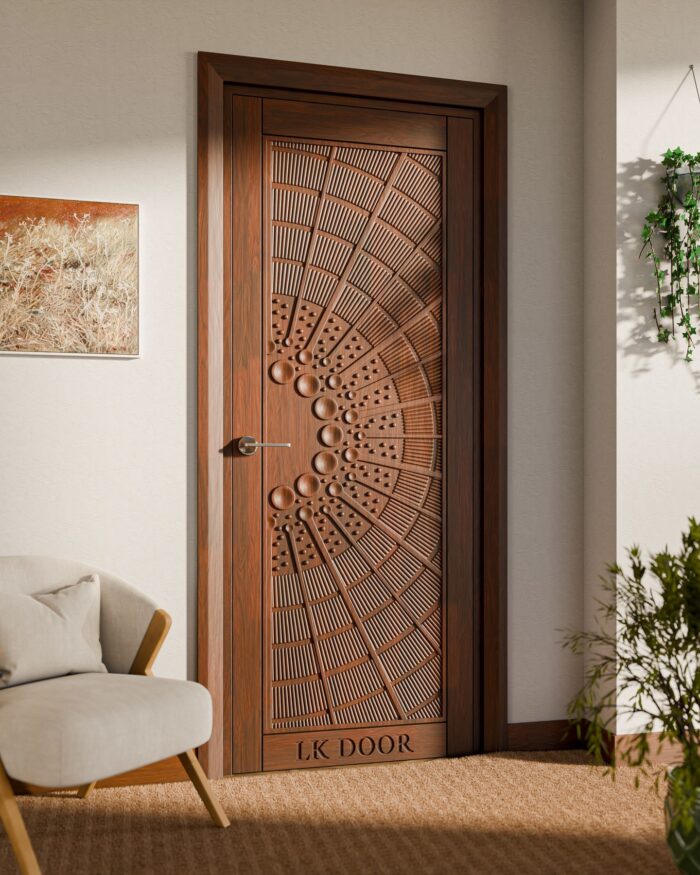 Wooden doors with minimalist design for modern house