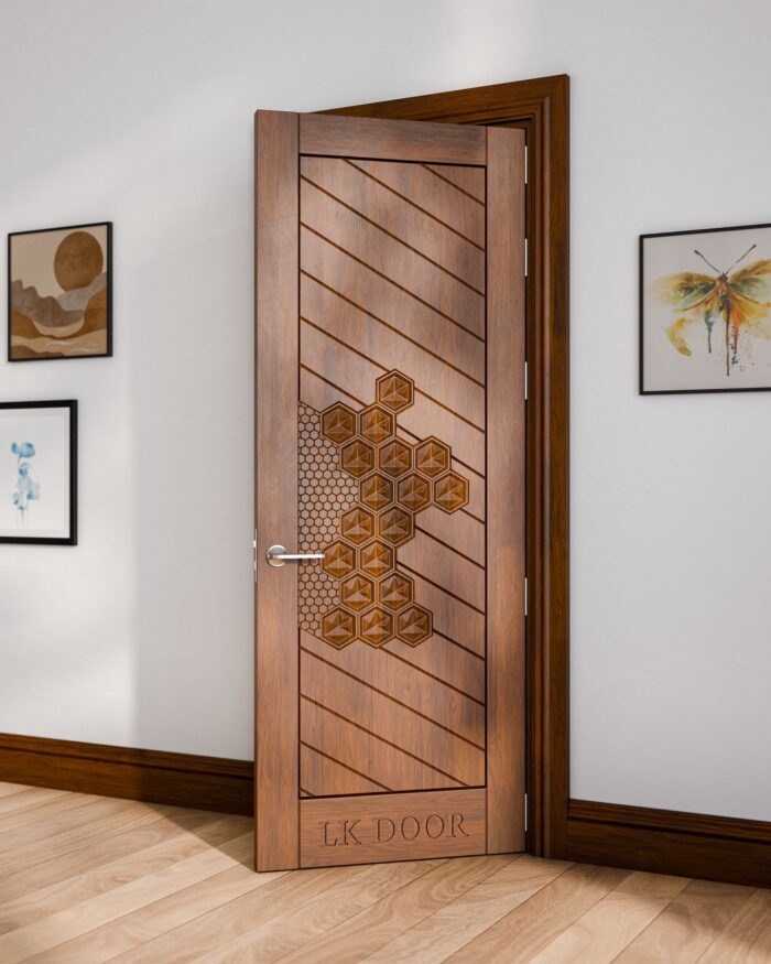 Wooden doors with minimalist design for modern house