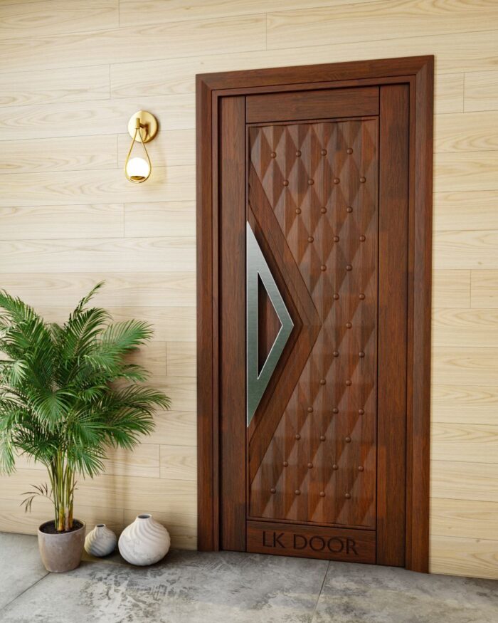 Wooden doors with minimalist design for modern house