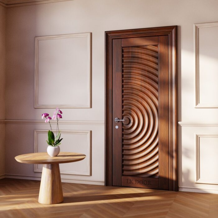 Wooden doors with minimalist design for modern house