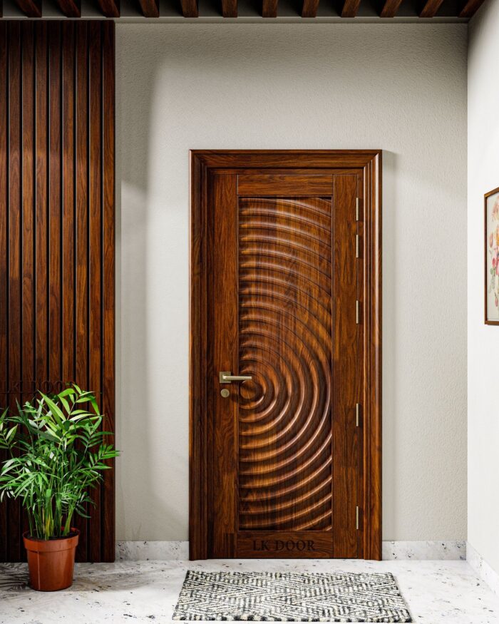 Wooden doors with minimalist design for modern house