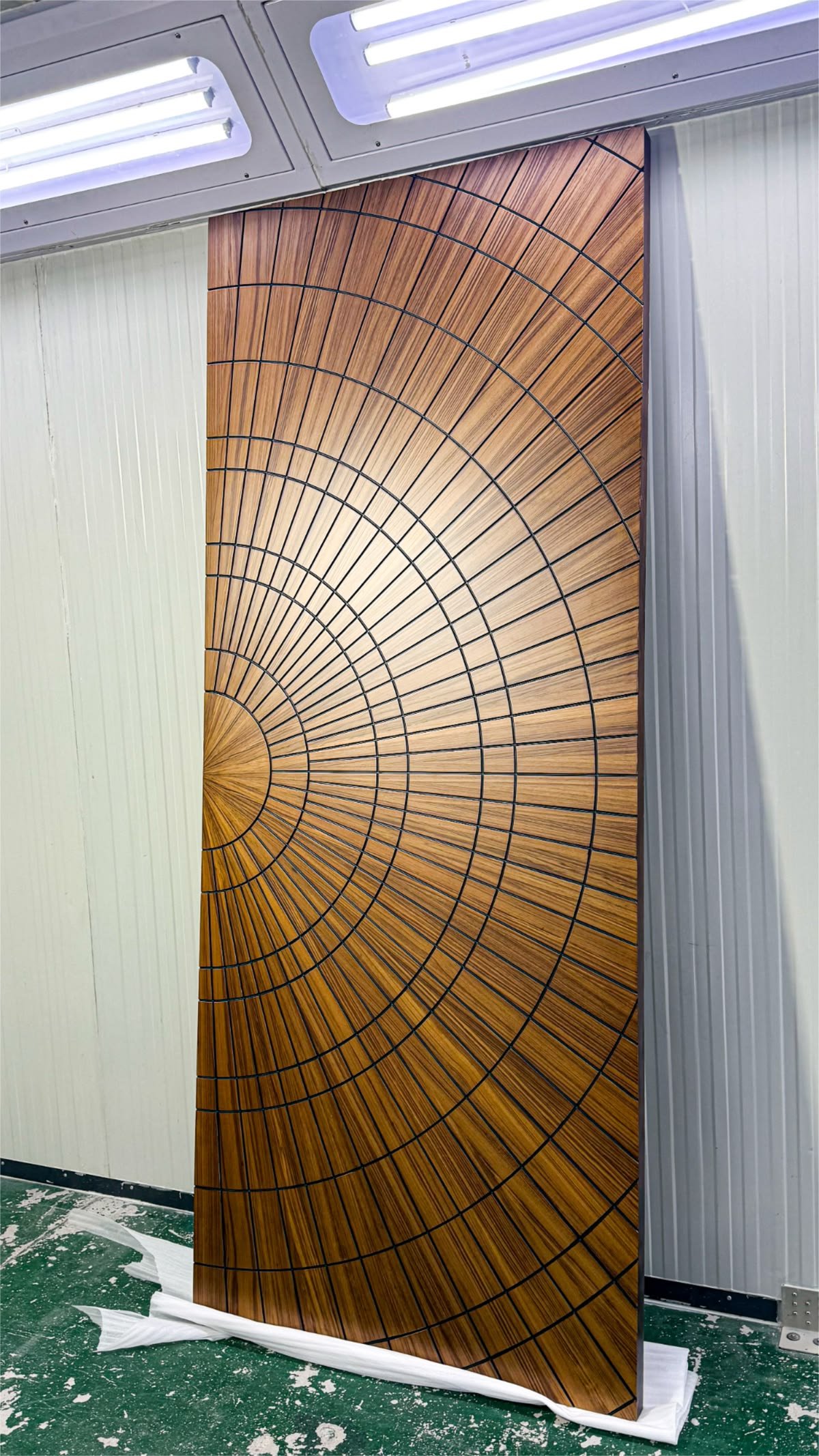 Flush veneer door with continuous grain match on an engineered core, made by LK Door