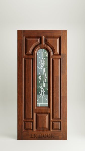Wooden doors with glass
