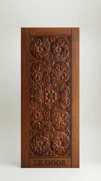 Wooden doors with rustic finish