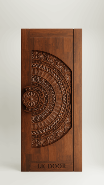 Wooden doors with rustic finish