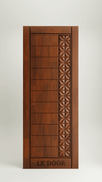 Wooden doors design with rustic finish