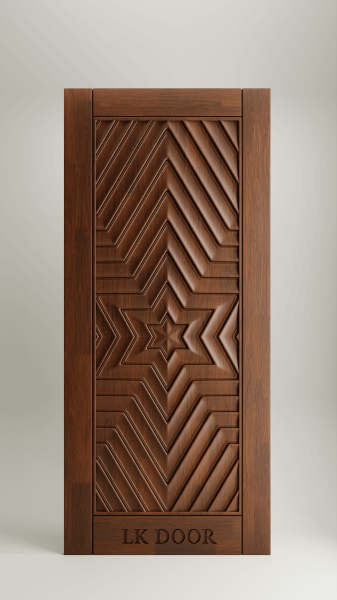 Wooden doors with minimalist design for modern house