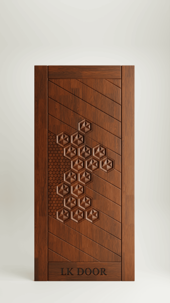 Wooden doors with minimalist design for modern house